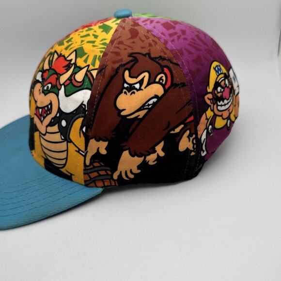 Super Mario Bros And Friends All Over Print Snapback Hat YOUTH GR58 - Picture 3 of 6